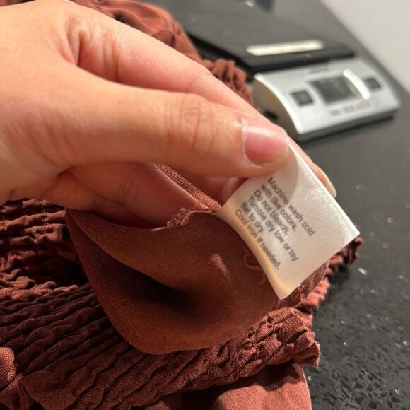 Shades of Grey by Micah Cohen Brown Wide Leg Cropped Linen Jumpsuit Size XS B35 - Picture 6 of 9